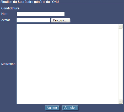 Candidature SG