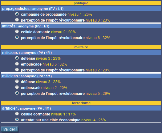 Choix actions