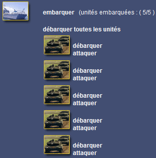 Débarquement unités