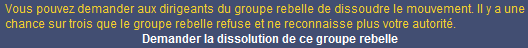 Dissolution groupe rebelle