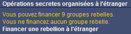Financer groupe rebelle