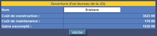 Ouverture bureau